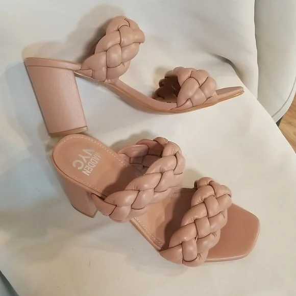 Madden NYC braided backless sandal Blush Color NWoT womens size 8 - Picture 2 of 5